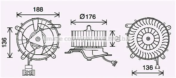<strong>Вентилятор обігрівача салону Mercedes-Benz S-class (W220) (98-05) AVA AVA COOLING MS8689 (фото 1)</strong>