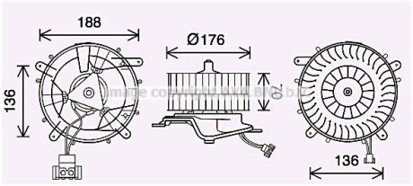 Вентилятор отопителя салона Mercedes-Benz S-class (W220) (98-05) AVA AVA COOLING MS8689 фото товара