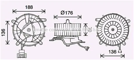 Вентилятор обігрівача салону Mercedes-Benz S-class (W220) (98-05) AVA для AVA COOLING MS8689 фото товару