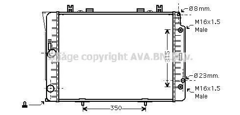 <strong>AVA DB Радіатор системи охолодження двигуна S-CLASS (W140) 91- AVA COOLING MSA2151 (фото 1)</strong>