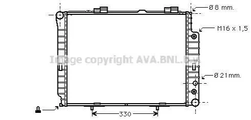 <strong>Радіатор охолодження двигуна MB E-class (W210) 2,0i 2,3i 2,4i 2,6i 2,8i 3,2i 5AT AVA AVA COOLING MSA2214 (фото 1)</strong>