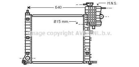 Радіатор охолодження двигуна MB Vito V638 2,3d 2,2d MT AVA AVA COOLING MSA2264 фото товару