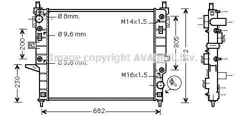 <strong>Радіатор охолодження двигуна MB ML W163 (98-) AVA AVA COOLING MSA2271 (фото 1)</strong>