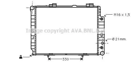 Радіатор MBW210 E-KL MT/AT +AC 97- (Ava) для Mercedes AVA COOLING MSA2283 фото товару