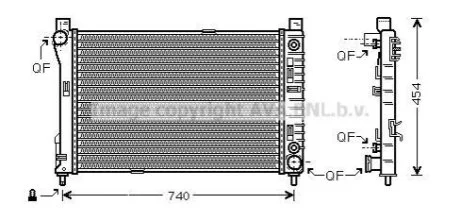 Радіатор охолодження двигуна W203(C) MT/AT +/-AC 00-02 (Ava) для Nissan AVA COOLING MSA2286 фото товару