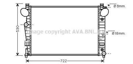 Радіатор охолодження MERCEDES S-CLASS W220 (98-) (AVA) AVA COOLING MSA2308 фото товара