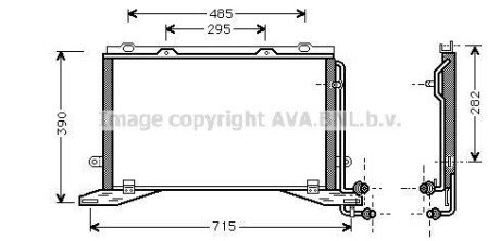 AVA DB Радіатор кондиціонера (конденсатор) без осушувача W210 AVA COOLING MSA5268 фото товару