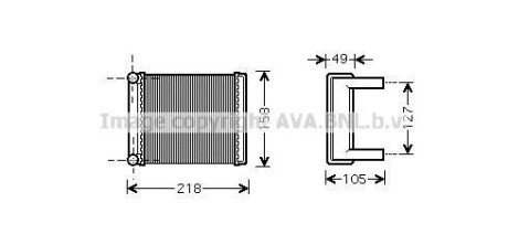 Радіатор обігрівача салону MB Sprinter (96-06)/VW LT35 (96-06) AVA AVA COOLING MSA6385 фото товару