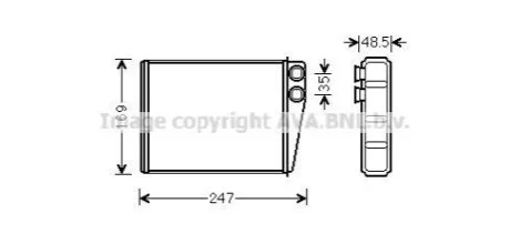 Радиатор отопителя салона MB ML164 280-350CDI 350i 05>, GL164 320-450CDI 420-500i AVA для Mercedes AVA COOLING MSA6673 фото товара
