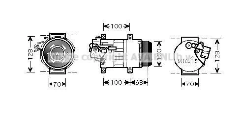 <strong>Компресор кондиціонера MB A-Class W169 (05-), B-Class W245 (05-) 2.0CDi AVA AVA COOLING MSAK404 (фото 1)</strong>