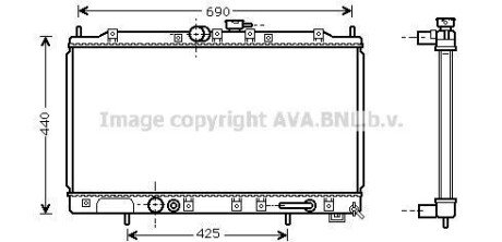 AVA MITSUBISHI Радіатор охолодження двиг. GALANT VIII 2.0 96- 2.4 99-, 2.5 96- AVA COOLING MT2123 фото товару