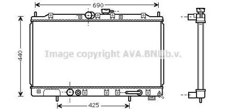AVA MITSUBISHI Радіатор охолодження двиг. GALANT VIII 2.0 96- 2.4 99-, 2.5 96- для Mitsubishi AVA COOLING MT2123 фото товару