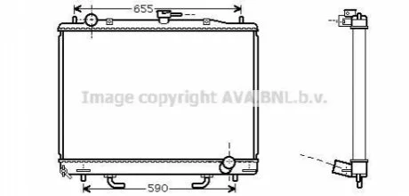 Радіатор охолодження двигуна AVA для Mitsubishi AVA COOLING MT2163 фото товару