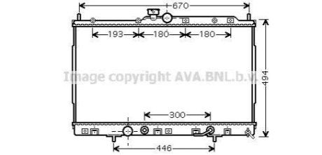 Радиатор охлаждения двигателя Mitsubishi Outlander (02-07) 2,4i AT AVA AVA COOLING MT2185 (фото 1)