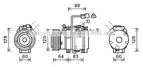 <strong>AVA MITSUBISHI Компресор кондиціонера PAJERO III 3.0, 3.5 00- AVA COOLING MTAK227 (фото 1)</strong>