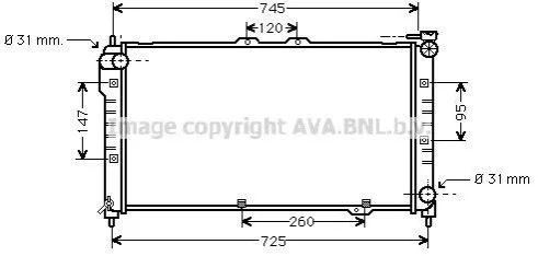 <strong>AVA MAZDA радіатор охолодження Mazda 323 F V 1.5/1.8 94- AVA COOLING MZ2101 (фото 1)</strong>
