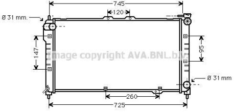 AVA MAZDA радіатор охолодження Mazda 323 F V 1.5/1.8 94- AVA COOLING MZ2101 фото товару