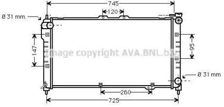 AVA MAZDA радіатор охолодження Mazda 323 F V 1.5/1.8 94- для AVA COOLING MZ2101 фото товару
