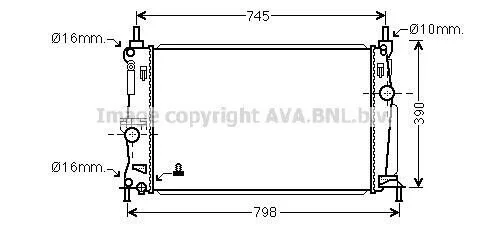 <strong>Радіатор охолодження двигуна Mazda 3 BL (09-) 1.6i АКПП AVA AVA COOLING MZ2254 (фото 1)</strong>