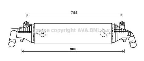 AVA MAZDA Інтеркулер 3 1.6 04- для AVA COOLING MZ4267 фото товару