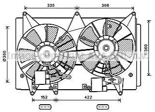 <strong>AVA MAZDA Вентилятор радіатора CX-7 2.3 06- AVA COOLING MZ7547 (фото 1)</strong>
