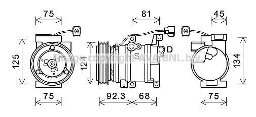 <strong>AVA MAZDA Компресор кондиціонера 6 1.8, 2.0, 2.3 02-, CX-7 2.3 06- AVA COOLING MZAK219 (фото 1)</strong>