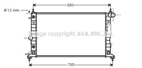 <strong>AVA OPEL Радіатор охолодження двиг. VECTRA B1,6-2,0 AC AUT95- (608x359x26) AVA COOLING OL2324 (фото 1)</strong>