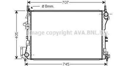 AVA CADILLAC Радіатор охолодження BLS (2006) 2.0 T для AVA COOLING OL2339 фото товару