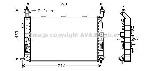 <strong>Радіатор, Система охолодження двигуна GENERAL MOTORS AVA COOLING OL2345 (фото 1)</strong>