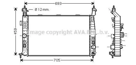 AVA OPEL Радіатор системи охолодження двигуна Meriva A 1.7DTi 03- для Vauxhall, Opel AVA COOLING OL2348 фото товара