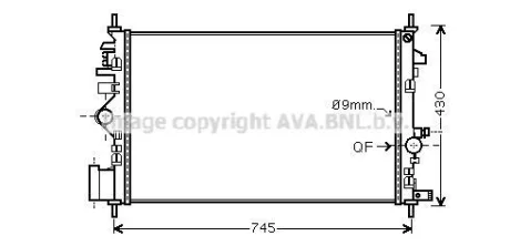 AVA OPEL Радіатор системи охолодження двигуна INSIGNIA A 1.6 08-, SAAB, VAUXHALL для AVA COOLING OL2468 фото товару