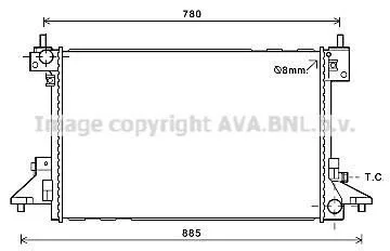 <strong>AVA CHEVROLET Радіатор системи охолодження VOLT EV 150 11-, OPEL AVA COOLING OL2601 (фото 1)</strong>