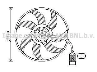 AVA OPEL Вентилятор радіатора (без дифузора) COMBO 1.3 04-, CORSA C 1.3, 1.7 03-, VAUXHALL для AVA COOLING OL7671 фото товару