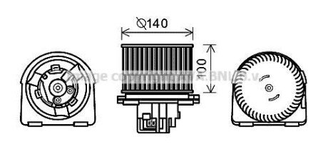 Вентилятор обігрівача салону Opel Vectra (95-03) AVA AVA COOLING OL8617 фото товару