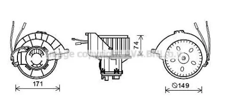 Вентилятор обігрівача салону Opel Astra G (98-), Zafira A (99-) AC- AVA для Opel, Vauxhall AVA COOLING OL8628 фото товару