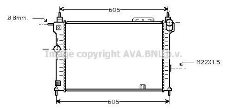 AVA OPEL радіатор охолодження Astra F 1.4/2.0 91- AVA COOLING OLA2028 фото товару