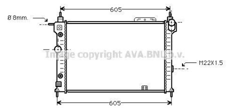 AVA OPEL Радіатор ASTRA 2.0 I 91- AVA COOLING OLA2029 фото товара