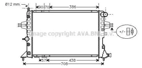Радіатор охолодження двигуна ASTRAG/ZAFIRA AT +-AC 98- (Ava) для Opel, Vauxhall AVA COOLING OLA2253 фото товару