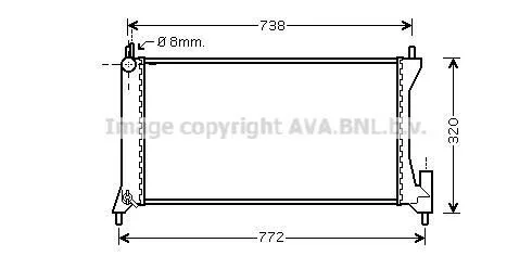 <strong>AVA OPEL Радіатор системи охолодження двигуна AGILA (A) 1.3 CDTI 03-, SUZUKI AVA COOLING OLA2386 (фото 1)</strong>