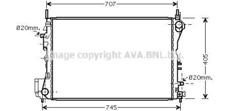 AVA OPEL Радіатор сист. охолодження двиг. VECTRA C 3.0 CDTI 03- AVA COOLING OLA2395 фото товару