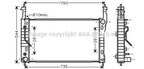 <strong>Радіатор охолодження двигуна CHEVROLET CAPTIVA (2007) 2.0 VCDI (Ava) AVA COOLING OLA2424 (фото 1)</strong>