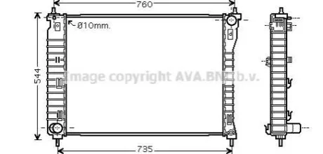 Радіатор охолодження двигуна Chevrolet Captiva Opel Antara (07-) 2,4i 3,2i MT AVA для AVA COOLING OLA2435 фото товару