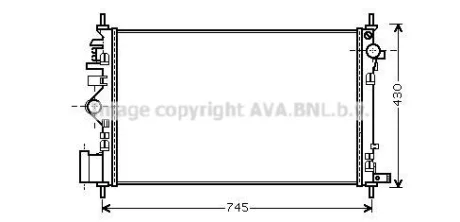 AVA OPEL Радіатор системи охолодження двигуна INSIGNIA A 2.0 08-, SAAB, VAUXHALL для AVA COOLING OLA2469 фото товару