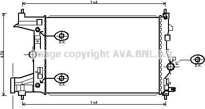 AVA OPEL Радіатор сист. охолодження двиг. Astra J, Chevrolet Cruze 1.6/1.8 09- AVA COOLING OLA2545 фото товара