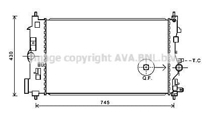 AVA OPEL Радіатор системи охолодження двигуна INSIGNIA A 11-, ZAFIRA TOURER C 11- AVA COOLING OLA2591 фото товару