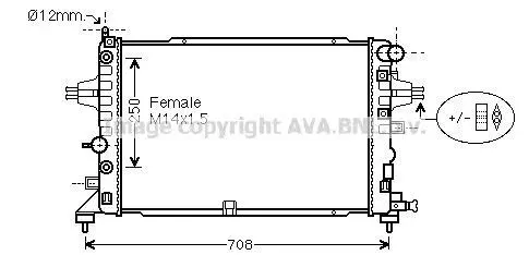 <strong>AVA OPEL Радіатор системи охолодження двигуна ZAFIRA B (A05) 2.2 05-, VAUXHALL AVA COOLING OLA2625 (фото 1)</strong>