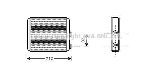 <strong>Радіатор обігрівача салону Opel Meriva 04>10 AVA AVA COOLING OLA6353 (фото 1)</strong>