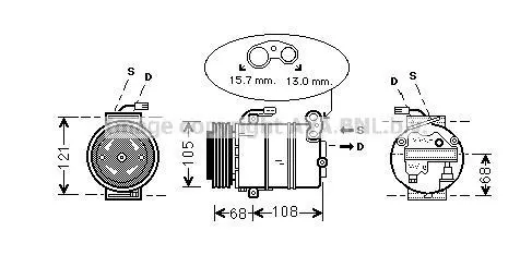 <strong>AVA OPEL Компресор кондиціонера ASTRA G 98- AVA COOLING OLAK138 (фото 1)</strong>