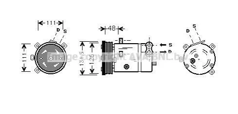 <strong>AVA OPEL Компресор кондиціонера Astra F, Calibra A, Vectra A AVA COOLING OLAK280 (фото 1)</strong>
