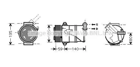 Компресор кондиціонера Opel Astra H (04-), Zafira B (05-) 1.9CDTi AVA для Vauxhall, Opel AVA COOLING OLAK437 фото товару